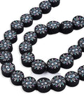 BeadsBalzar Beads & Crafts (CB9184-B01) Polymer Clay Beads, Flat Round with Eye, Black, 9~10x4.5~5mm (40 PCS)