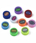 BeadsBalzar Beads & Crafts (CB9185-045) Polymer Clay Beads, Flat Round with Eye, Mixed Color, 9~10x4~5mm (30 PCS)