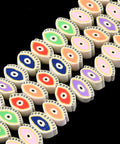 BeadsBalzar Beads & Crafts (CE9141-M) Polymer Clay Beads, Eye, Mixed Color, 6~8x9.5mm (40 PCS)