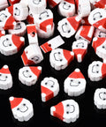 BeadsBalzar Beads & Crafts (CF9034-75) Christmas Theme Handmade Polymer Cla, Santa Claus, White 8-12MM (20 PCS)