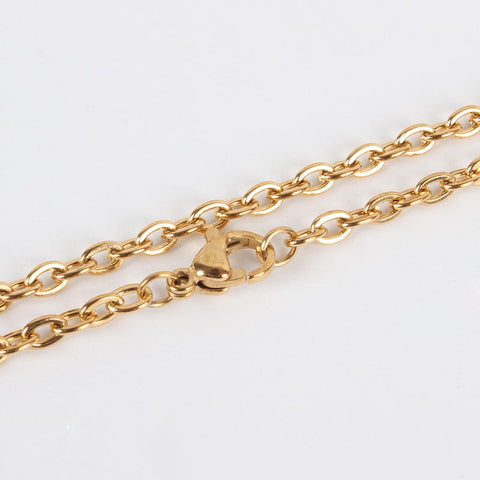 BeadsBalzar Beads & Crafts (CH4597-3PC) 304 Stainless Steel Cross Chain Cable Chain Necklace (3 PC)
