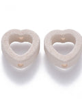 BeadsBalzar Beads & Crafts (CH8993-B04) Porcelain Bead Frame Beads, Frosted, Heart, 15mm (4 PCS)