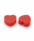 BeadsBalzar Beads & Crafts (CH9125-R) Polymer Clay Beads, Heart, Red, 8~9x9~10x3~5mm (30 PCS)