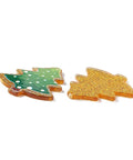 BeadsBalzar Beads & Crafts Christmas Printed Acrylic Pendants, with Glitter Powder, Tree, Green, 38.5x36.5mm