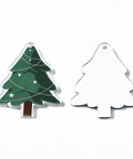 BeadsBalzar Beads & Crafts Christmas Tree 35x27x2.5mm Hole 1.6mm Transparent Printed Acrylic Pendants, Christmas, Styles to choose from