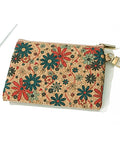 BeadsBalzar Beads & Crafts Cork Coin Purse, Softwood Zip Pouches, Wallets for Women, Flower