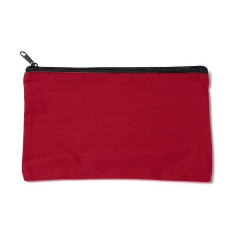 BeadsBalzar Beads & Crafts CRIMSON Canvas Jewelry Storage Bag – Multipurpose Travel Pouch with Black Zipper