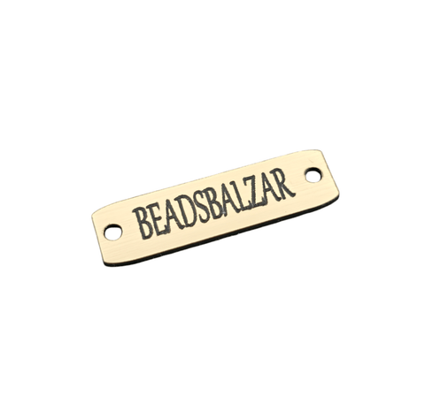 BeadsBalzar Beads & Crafts Custom Laser Engraved Plexi Link Light Gold 30x8.4mm