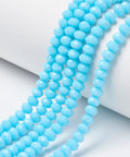 BeadsBalzar Beads & Crafts CYAN (BE7914-D08) (BE7914-X) Opaque Glass beads, Faceted, Rondelle, 4x3mm (1 STR)