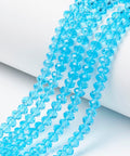 BeadsBalzar Beads & Crafts CYAN Glass Beads Strands, Faceted, Rondelle, 4x3mm