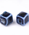BeadsBalzar Beads & Crafts DARK BLUE ANTIQUE (CB8942-37B) (CB8942-X) Glazed Porcelain Beads, Cube, 8mm (10 PCS)