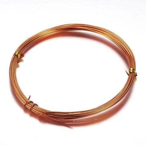 BeadsBalzar Beads & Crafts DARK ORANGE (AW5327-12) (AW5327) Aluminum Wire, SandyBrown Size: about 2mm in diameter, about 10m-roll.
