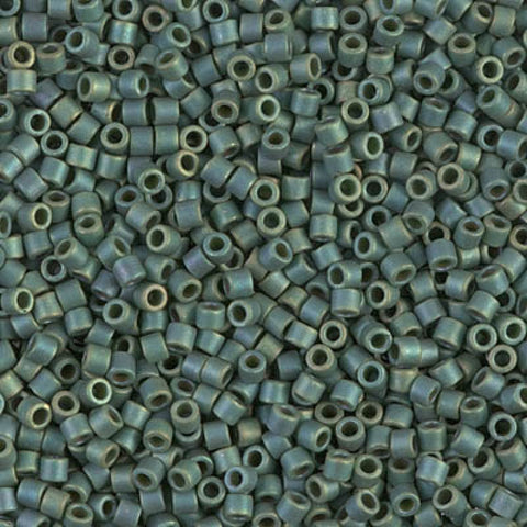 BeadsBalzar Beads & Crafts (DBM0373-50G) MIYUKI DELICA 10/0 MATTED METALLIC SAGE GREEN LUSTER (50 GMS)