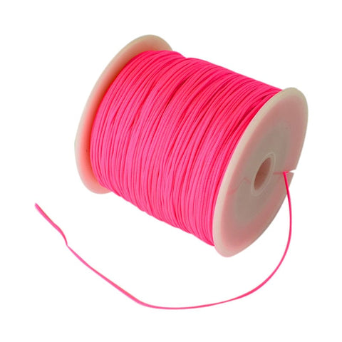 BeadsBalzar Beads & Crafts DEEP PINK (NC5164-F106) (NC5164-X) Braided Nylon Thread Nylon String, Red  0.8mm  (+/-90METS)