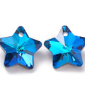 BeadsBalzar Beads & Crafts DODGER BLUE (SG8874-A02) (SG8874-X) Electroplate Glass , Faceted, Star, 13x13.5x7mm (10 PCS)
