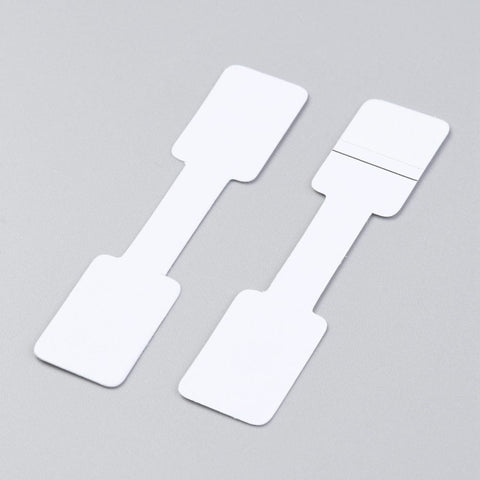 BeadsBalzar Beads & Crafts (DS8755-02A) Paper Jewelry Display Price STICKER Label Cards, Rectangle, White 13x60mm (50 PCS)