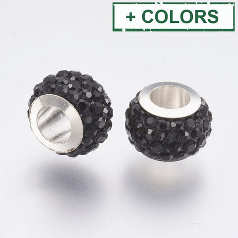 BeadsBalzar Beads & Crafts (EB9090-X) 304 Stainless Steel European Beads, Large Hole Beads, Rondelle, 11x7.5mm  (2 PCS)