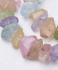 BeadsBalzar Beads & Crafts Electroplated Natural Quartz Crystal Bead Strands, Dyed, Frosted, Nuggets, Colorful 7.5-15mm wide, 15-25mm long, 6-18mm thick
