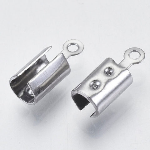BeadsBalzar Beads & Crafts (EN3462) Stainless Steel Column Cord Ends, 12.5mm (20 PCS)