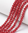 BeadsBalzar Beads & Crafts FIREBRICK (BE7914-D02) (BE7914-X) Opaque Glass beads, Faceted, Rondelle, 4x3mm (1 STR)
