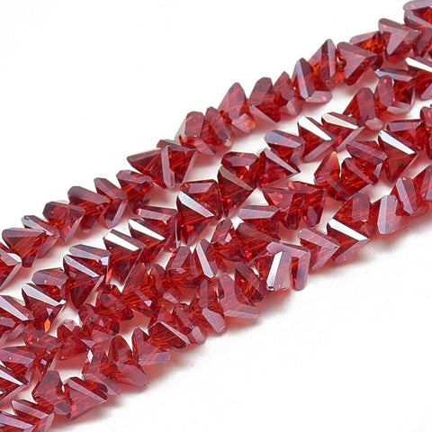 BeadsBalzar Beads & Crafts FIREBRICK (BE8965-A03) (BE8965-X) Electroplate Glass Beads, Faceted Triangle, Dark Turquoise 6x5x4mm (1 STR)
