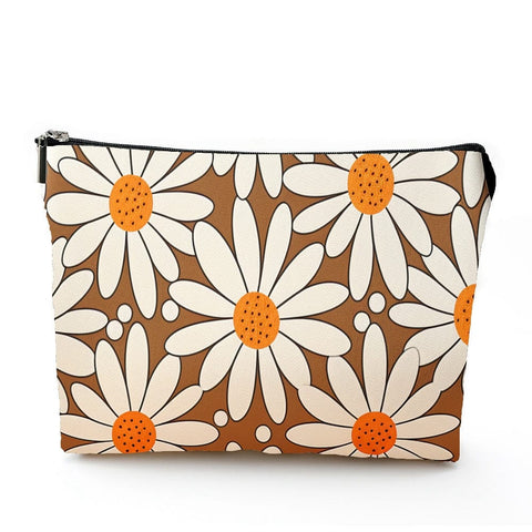 BeadsBalzar Beads & Crafts FLOWERS Polyester Wallet, Makeup Bag, with Zipper, Rectangle