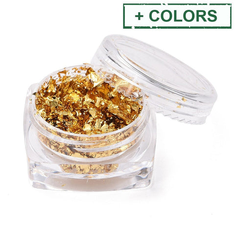 BeadsBalzar Beads & Crafts Foil Flakes – DIY Gilding Flakes for Epoxy Resin Jewelry & Crafting (Compact plastic Box)