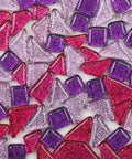 BeadsBalzar Beads & Crafts FUCHSIA MIX Irregular Transparent Glass Cabochons, Mosaic Tiles, for Home Decoration or DIY Crafts