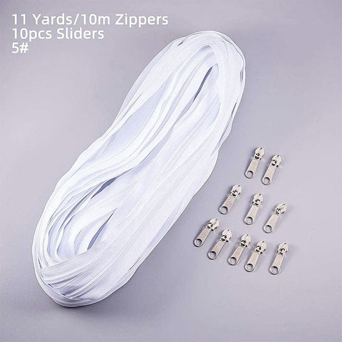 BeadsBalzar Beads & Crafts Garment Accessories, Zip-fastener Components, Nylon Zipper & Iron Zipper Puller sets