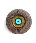 BeadsBalzar Beads & Crafts (GE4542A) GOLD/VERAMAN/BLACK (GE4542X-2PC) Enamel Ceramic Round 35mm hole 3mm (2 PC)