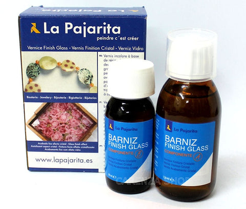 BeadsBalzar Beads & Crafts Glass Finish Varnish A+B La Pajarita – High-Gloss Protective Coating 180ml