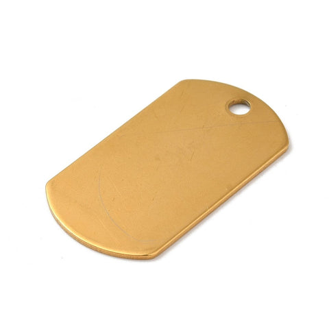 BeadsBalzar Beads & Crafts GOLD 304 Stainless Steel Pendants, Rectangle, Stamping Blank Tag, 19.5x35mm