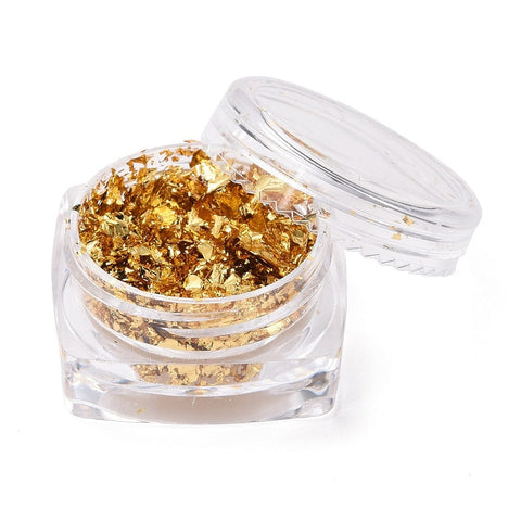 BeadsBalzar Beads & Crafts GOLD Foil Flakes – DIY Gilding Flakes for Epoxy Resin Jewelry & Crafting (Compact plastic Box)