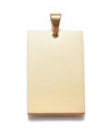 BeadsBalzar Beads & Crafts GOLDEN 304 Stainless Steel Pendants, Rectangle, Stamping Blank Tag, 40x25x2mm