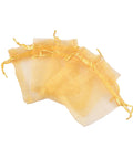 BeadsBalzar Beads & Crafts GOLDENROD Organza Gift Bags with Drawstring for Weddings, Christenings, Parties, 8x10cm