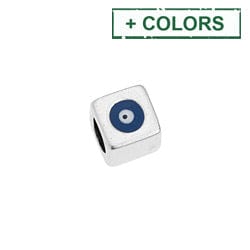 BeadsBalzar Beads & Crafts (GQB8053-S-X) Alloy Bead cube 8mm with eye Φ5mm (2 PC)