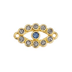 BeadsBalzar Beads & Crafts (GQE8906-G) Alloy Motif 21mm eye with round settings with 2 rings (1 PC)