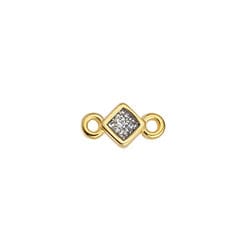 BeadsBalzar Beads & Crafts (GQL8907-GA) Alloy Motif rombus with 2 rings 6x12mm (4 PCS)