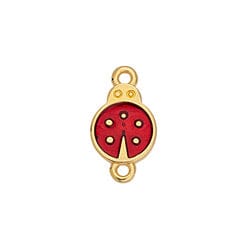 BeadsBalzar Beads & Crafts (GQL9167-RG) Alloy Motif ladybug Connector 9x17mm (2 PCS)