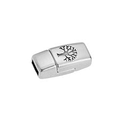 BeadsBalzar Beads & Crafts (GQM6445-SA) Alloy Magnetic clasp 8x16mm tree of life Hole: 5 x 2mm (1 pc)