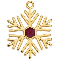 BeadsBalzar Beads & Crafts (GQS9007A) Motif snowflake with hexagon pendant 33x43mm (1 PC)