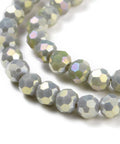 BeadsBalzar Beads & Crafts GRAY (BE8038-16) (BE8038-X) Faceted Round Full Rainbow Plated Electroplate Glass Beads 4mm (1 STR)