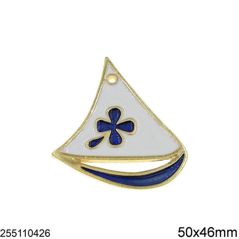 BeadsBalzar Beads & Crafts (GT8952A) Casting Pendant Ship with Enamel 50χ46mm (1 PC)