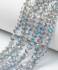 BeadsBalzar Beads & Crafts HALF BLUE PLATED (BE9067-I18) (BE9067-X) Glass Beads Strands, Faceted, Rondelle, 4x3mm (1 STR)