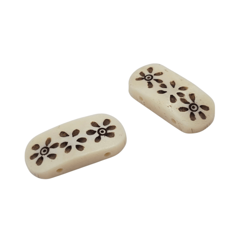 BeadsBalzar Beads & Crafts Hand Crafted Bone Beads Rectangle with 2 holes
