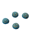 BeadsBalzar Beads & Crafts Hand Crafted Clay Turquoise Beads with Gold markings