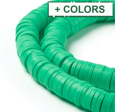 BeadsBalzar Beads & Crafts (HE6578-X) Handmade Polymer Clay Beads, Disc Heishi Beads 6mm (1 STR)