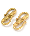 BeadsBalzar Beads & Crafts ION 18KT GOLD PLATED 304 Stainless Steel S-Hook Clasps, Double Snap Hook, 22.5mm
