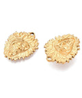 BeadsBalzar Beads & Crafts Ion Plated 304 Stainless Steel Pendants, Lion Charm, Real 18K Gold Plated 21x25.5mm