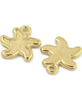 BeadsBalzar Beads & Crafts Ion Plating 304 Stainless Steel Charms, Starfish Charm, Real 18K Gold Plated
